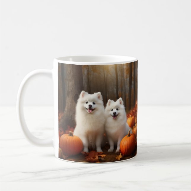 Caneca De Café Eskimo Americano Puppy Autumn Delight Pumpkin (Esquerda)