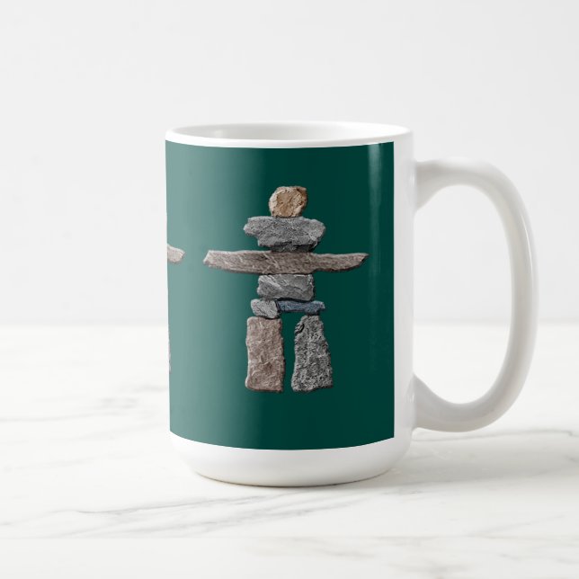 Caneca De Café Eskimo Cairn, Inuit Inukshuk Bebendo Mug (Direita)