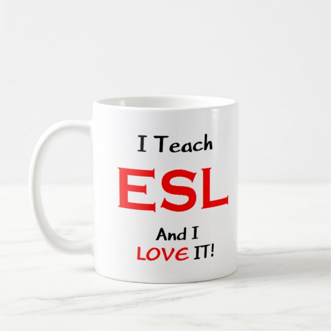 Caneca De Café esl teach & love (Esquerda)