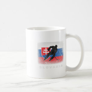 Caneca De Café Eslováquia Bandeira de Hóquei no Gelo