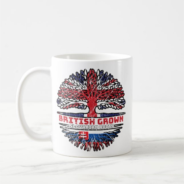 Caneca De Café Eslováquia Eslovaco Reino Unido Árvore Britânica (Esquerda)
