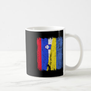 Caneca De Café Eslovênia Ucrânia Meia Bandeira Esloveno Ucraniano