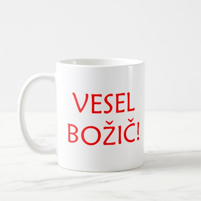 Caneca De Café esloveno feliz natal (Esquerda)