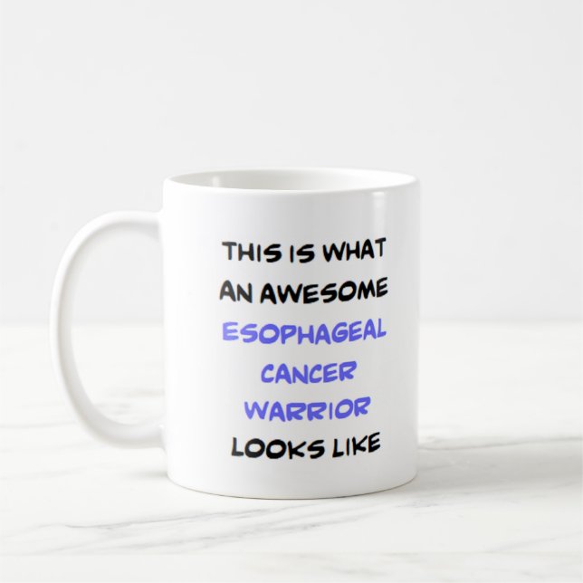 Caneca De Café esophageal cancer warrior, awesome (Esquerda)