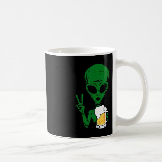 Caneca De Café Espaço-51 Cerveja Alienígena Sinal de Paz Hallow B (Direita)