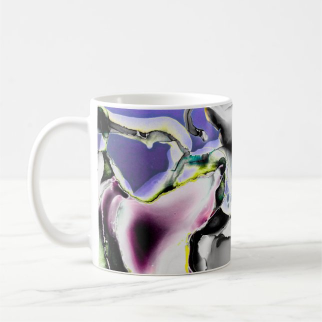 Caneca De Café Espaço. Fundo Branco brilhante. Tabuleiro de fumaç (Esquerda)