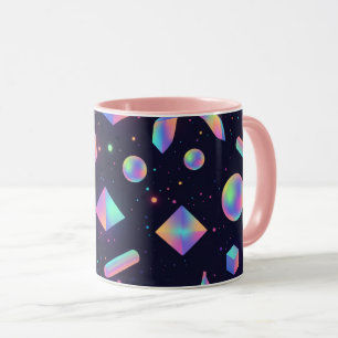 Caneca de Café Espaço Geométrico 3D Holográfico