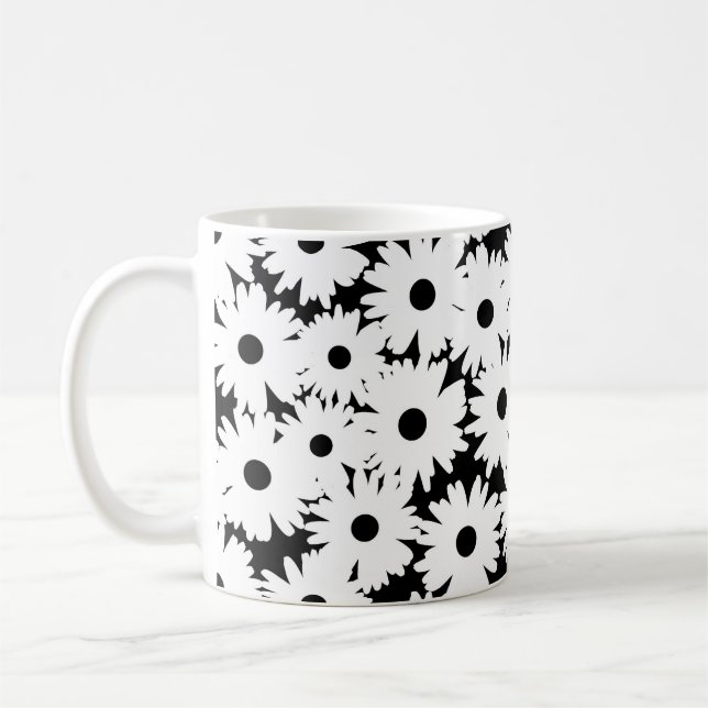 Caneca De Café Espaço Negativo é branco em preto (Esquerda)