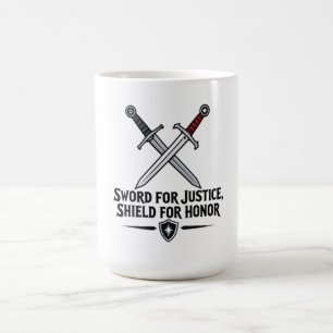 Caneca De Café Espada Para Justiça Escudo Para Honra Fantasia de