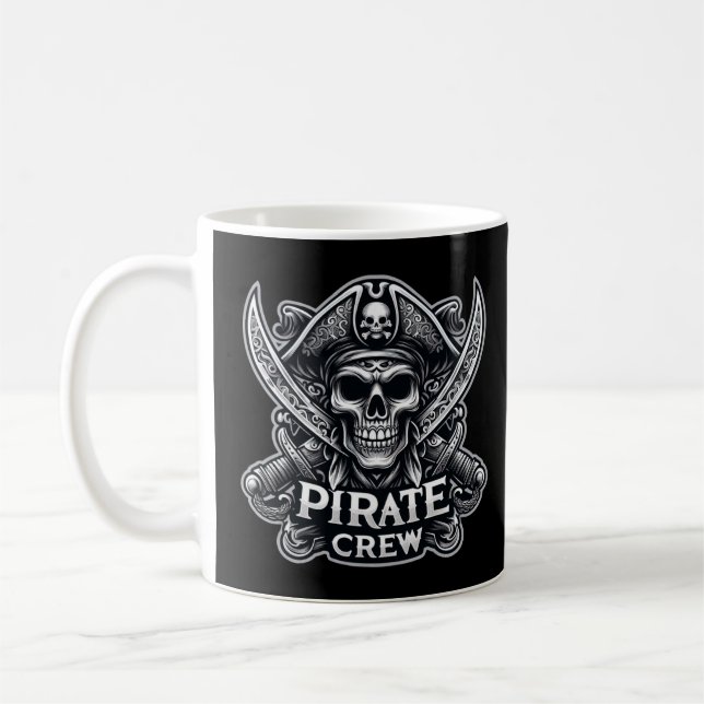 Caneca De Café Espadas da Tripulação Pirata e Caveira O Presente  (Esquerda)