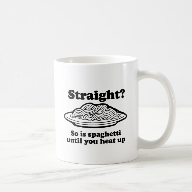 Caneca De Café Espaguete é Gay (Direita)