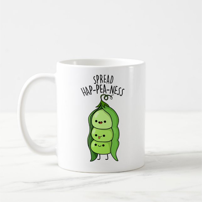 Caneca De Café Espalhar a ervilha-doce Engraçada Peas Pun (Esquerda)