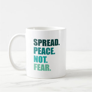 Caneca De Café Espalhar a paz sem temer o texto verde