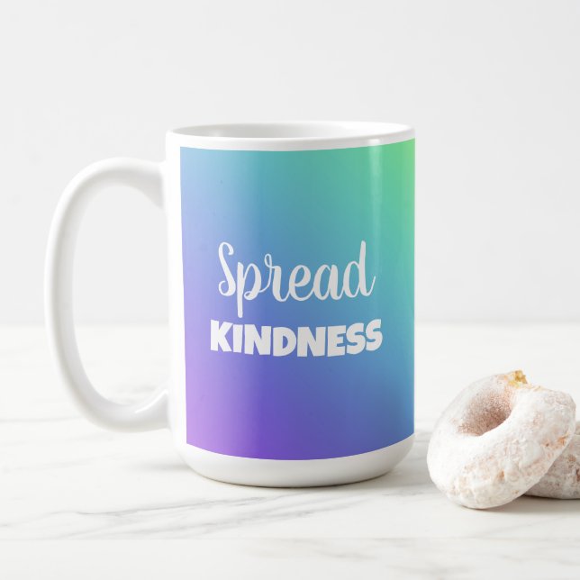 Caneca De Café Espalhar gentileza Arco-Íris (Com Donut)