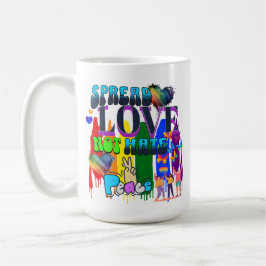Caneca De Café Espalhe Amor Não Ódio | Orgulho LGBTQI+