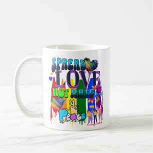 Caneca De Café Espalhe Amor Não Ódio   Orgulho LGBTQI+