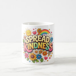 Caneca De Café Espalhe Bondade – Lindo Arco-íris Floral