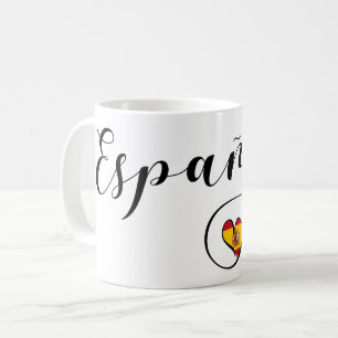 Caneca De Café España Heart Flag Espanha Espanha