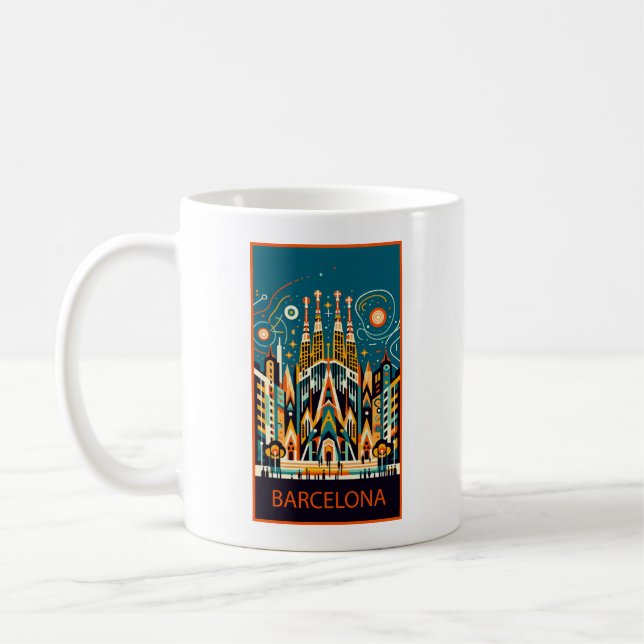 Caneca De Café Espanha Art Deco de Barcelona (Esquerda)