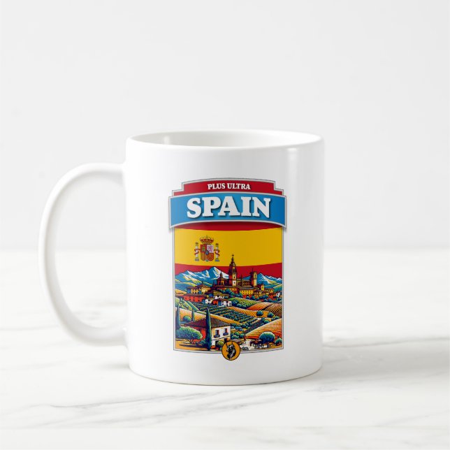 Caneca De Café Espanha Barcelona Flag Europe (Esquerda)