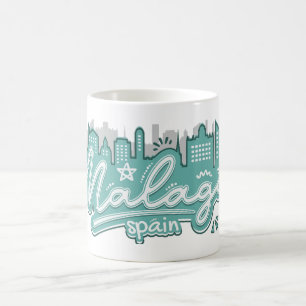Caneca De Café Espanha de Málaga de Nome Personalizado