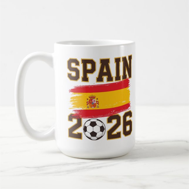 Caneca De Café Espanha Design de Futebol 2026 (Esquerda)
