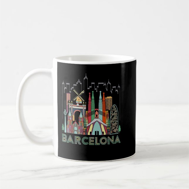 Caneca De Café Espanha Divertida Viagem de Barcelona Design de of (Esquerda)
