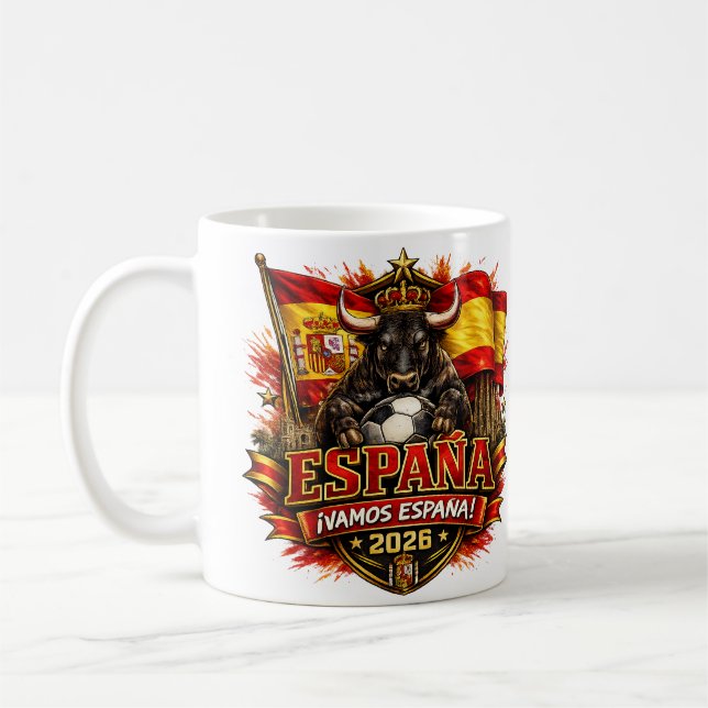 Caneca De Café Espanha ¡Vamos España! 2026 Fã de Futebol  (Esquerda)