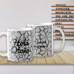 Caneca De Café Espanhol Alô Autumn Fall Vibes Personalizar