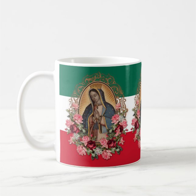 Caneca De Café Espanhola de Guadalupe, Religiosa Mexicana (Esquerda)