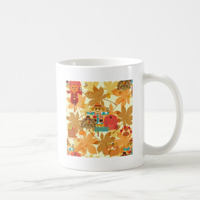 Caneca De Café espantalho de ação de graças (Direita)