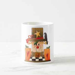 Caneca De Café Espantalho Russo com Pumpkins e Corvo