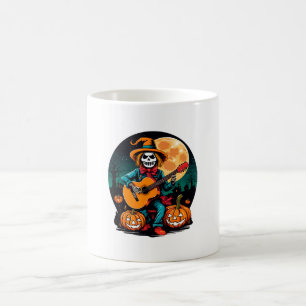 Caneca De Café espantalho toca violão e celebra halloween