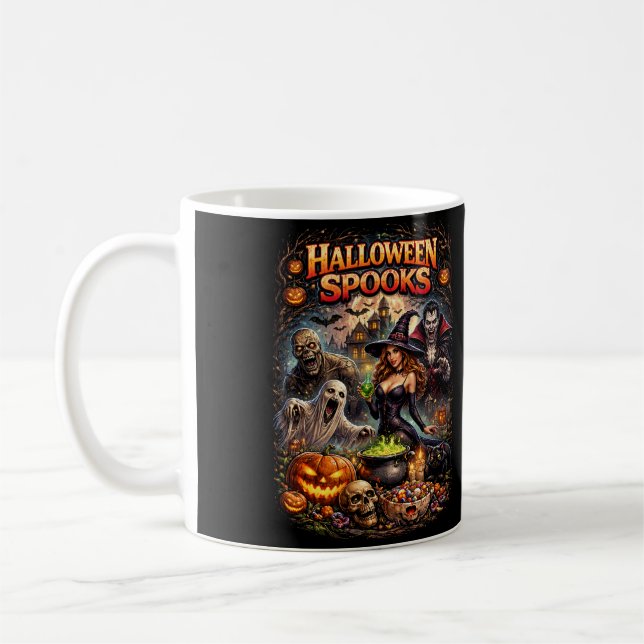 Caneca De Café Espantos de Halloween (Esquerda)