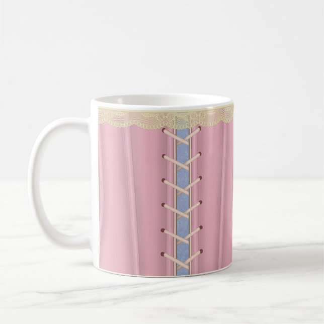Caneca De Café Espartilho Feminino com Corda Rosa (Esquerda)