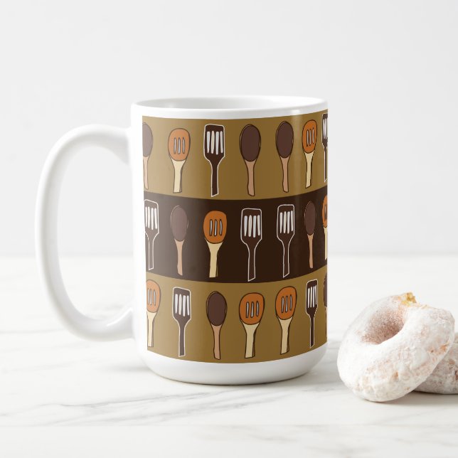 Caneca De Café Espátula Colorida Utensílios de Cozinha (Com Donut)