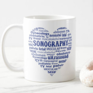 Caneca De Café Especialidade em Ultrassonografia Coração Azul Pre
