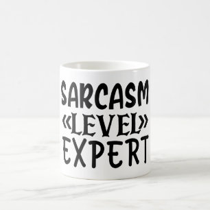 Caneca De Café Especialista de nível Sarcasm Engraçado Citação Hu