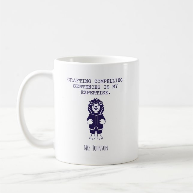 Caneca De Café Especialização em Frases Compelidoras (Esquerda)