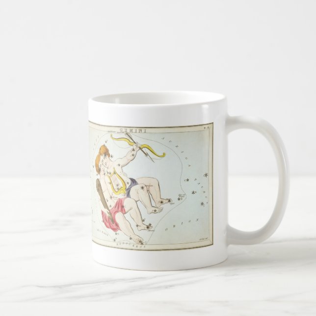 Caneca De Café Espelho de Urania, constelação de Vintage Gemini (Direita)