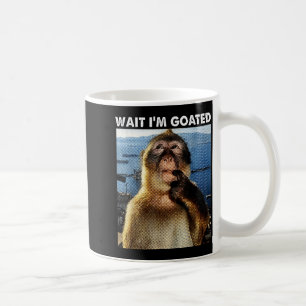 Caneca De Café Espera, sou Goated Macaco Pensante Engraçado Meme 