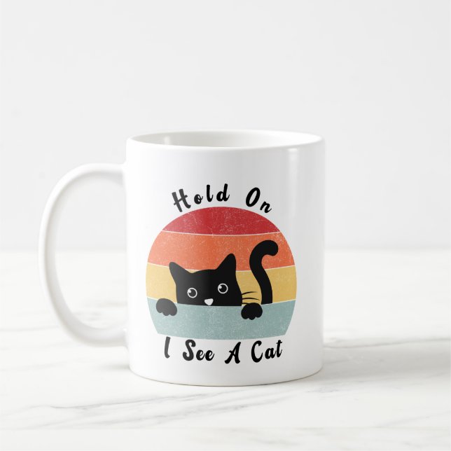 Caneca De Café Espera, Vejo Um Gato Engraçado. (Esquerda)