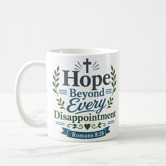 Caneca De Café Esperança Além da Decepção Citação de Fé (Esquerda)