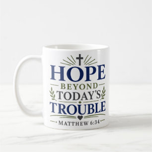 Caneca De Café Esperança Além da Preocupação de Hoje Versículo Bí