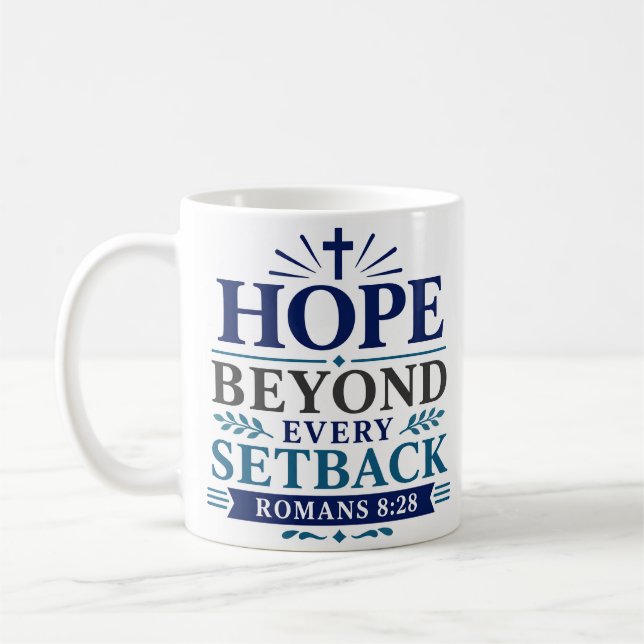 Caneca De Café Esperança Além de Cada Revés Fé Cristã (Esquerda)