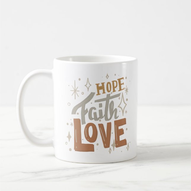 Caneca De Café esperança amor à fé (Esquerda)