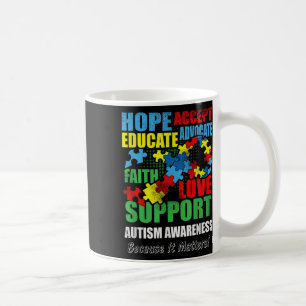 Caneca De Café Esperança amor Fé Autismo Sensibilização Mulheres