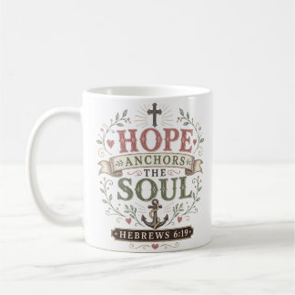 Caneca De Café Esperança Ancora a Alma Citação das Escrituras