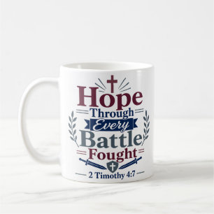 Caneca De Café Esperança Através de Cada Batalha Lutada Citação d