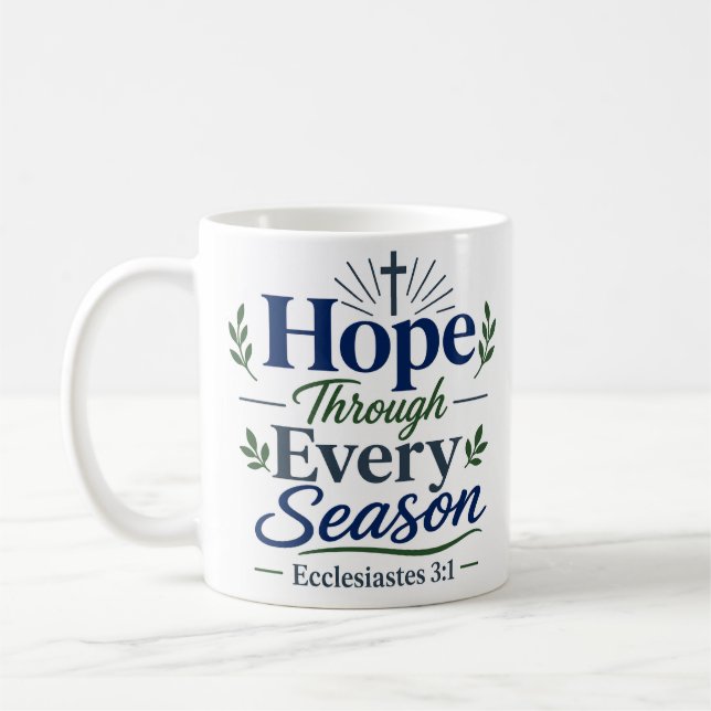 Caneca De Café Esperança Através de Cada Estação Citação de Esper (Esquerda)